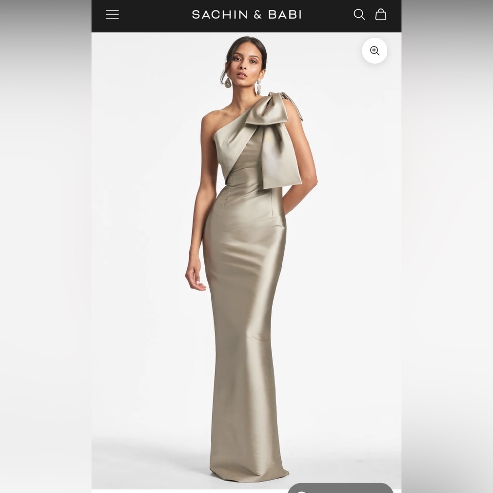 Sachin + Babi Bonnie One-Shoulder Dress Pewter
